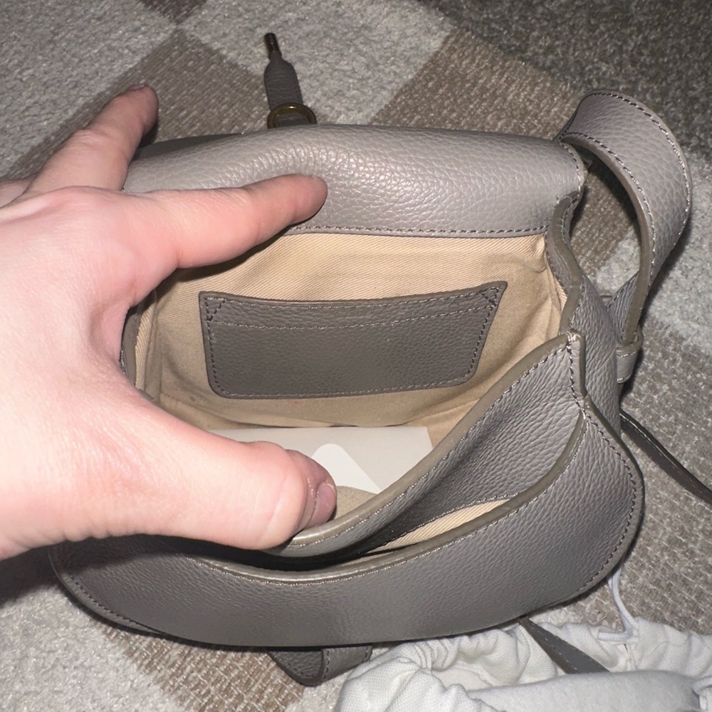 Gray Leather Women's Bag - Picture 7 of 9
